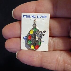 New sterling silver Artist Paint Pallette charm